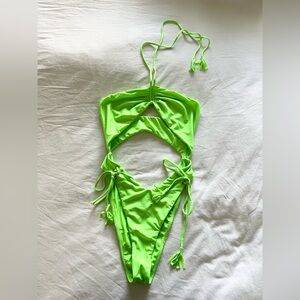 CAMILA COELHO Andressa One Piece Swimsuit in Bright Green